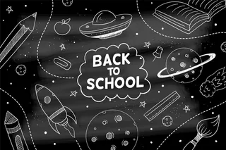 黑板回到学校背景