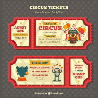 复古马戏团门票套装