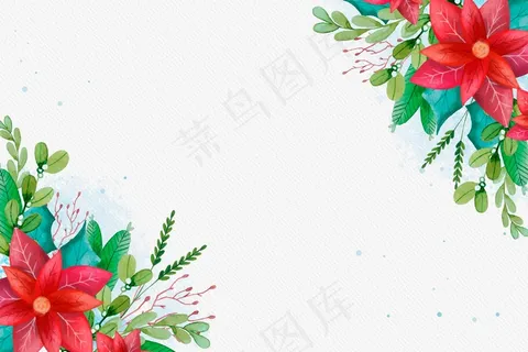 水彩画圣诞背景