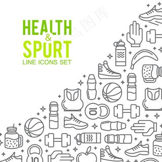 体育偶像。运动概念，背景。图标体育游戏