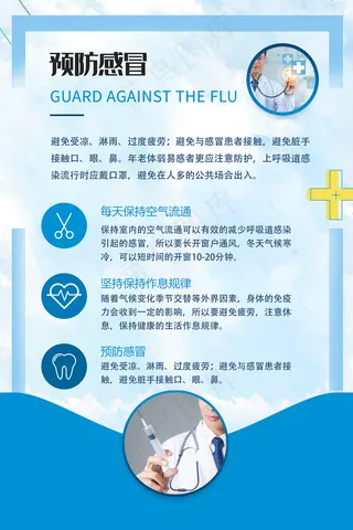 流行感冒的预防海报