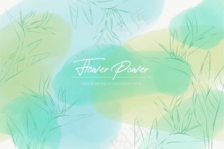 水彩背景与手绘元素