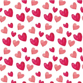 水彩心形无缝图案