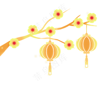 梅花灯笼喜迎新春