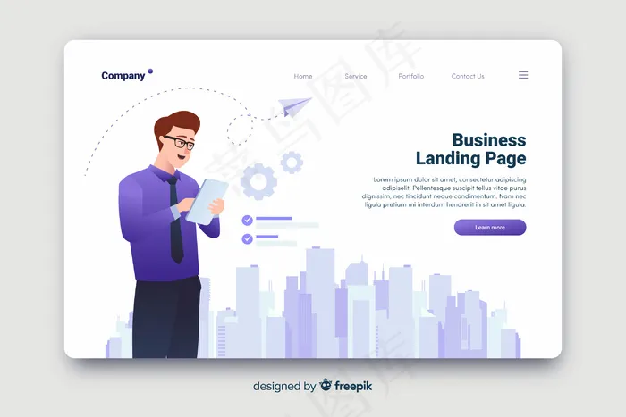 业务概念登录页eps,ai矢量模版下载