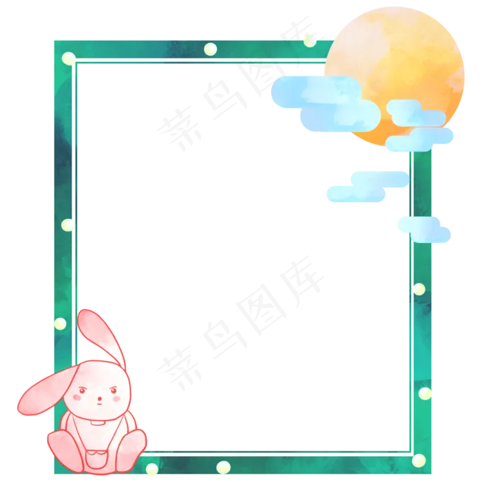 中秋节粉色兔子边框(2000X2000(DPI:300))psd模版下载