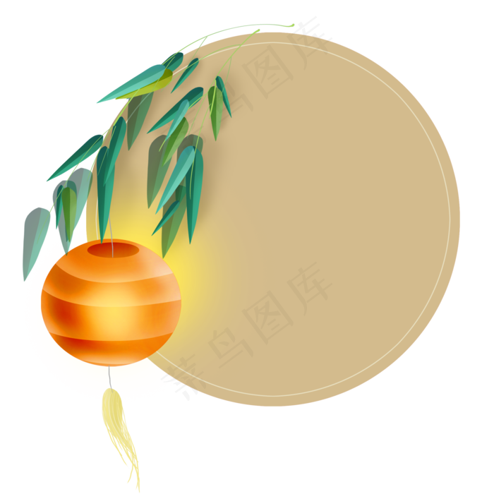 竹叶灯笼文字框(2000X2000(DPI:299))psd模版下载