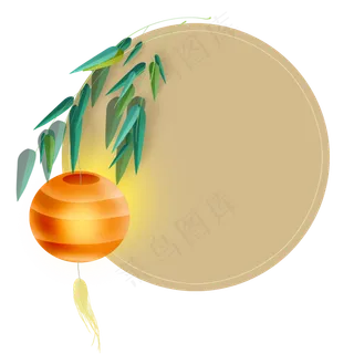 竹叶灯笼文字框