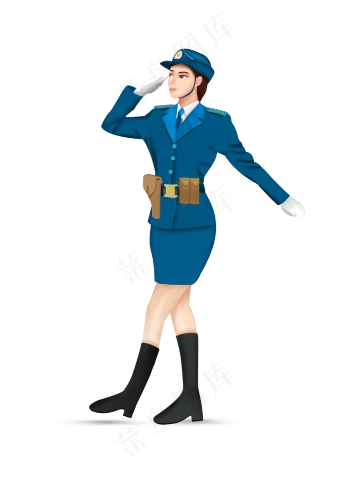 国庆敬礼的女军人