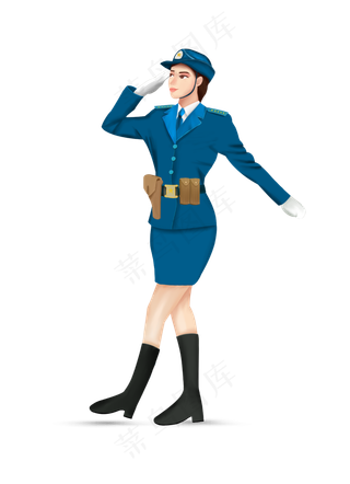 国庆敬礼的女军人