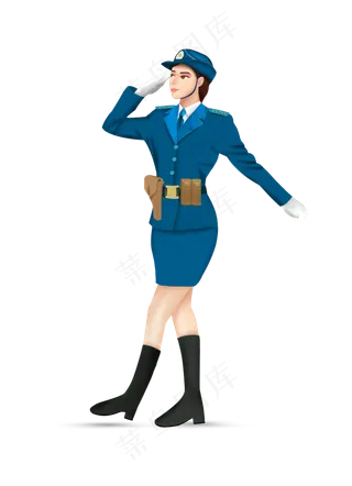 国庆敬礼的女军人