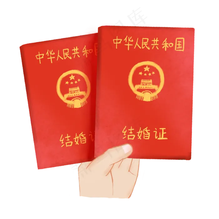 手绘情人节结婚证(2000X2000(DPI:300))psd模版下载