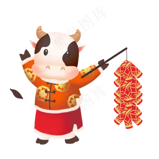 新年牛年放鞭炮