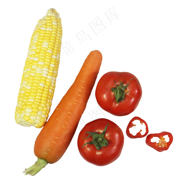 玉米胡萝卜西红柿辣椒蔬菜组合