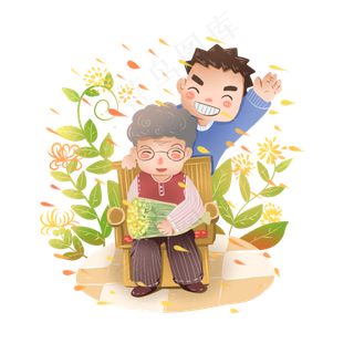 九月九重阳节献花父母孝子孝顺