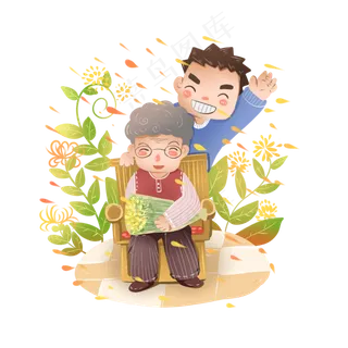 九月九重阳节献花父母孝子孝顺