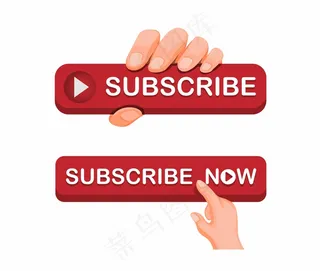 手握订阅按钮图标在线视频流媒体频道图标集概念在卡通插图