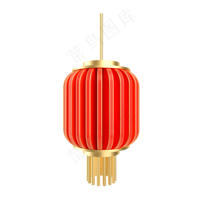 元旦节红金灯笼挂饰(2000X2000(DPI:300))psd模版下载