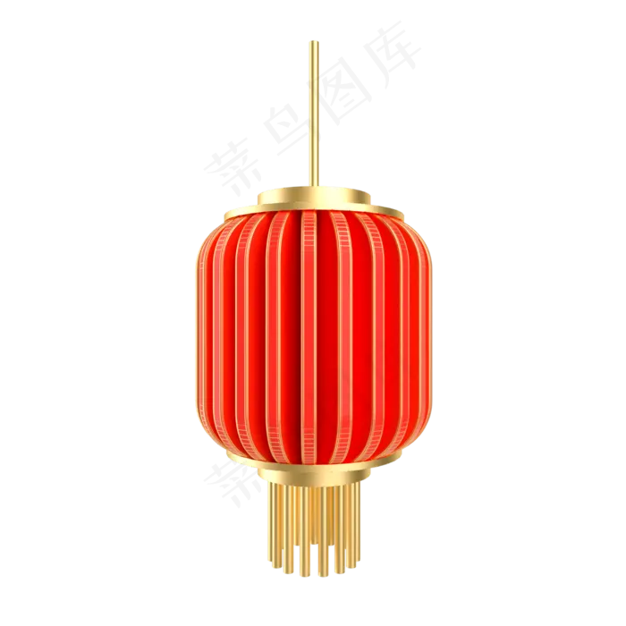 元旦节红金灯笼挂饰(2000X2000(DPI:300))psd模版下载