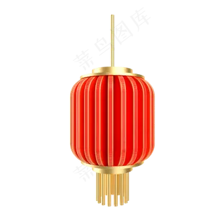 元旦节红金灯笼挂饰