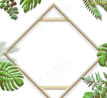 绿色复合植物边框元素