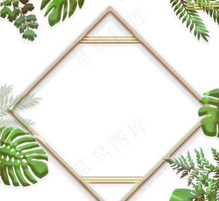 绿色复合植物边框元素