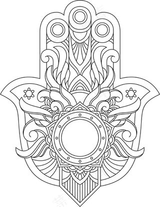 哈姆萨之手伊斯兰成人彩页画册和t恤风格