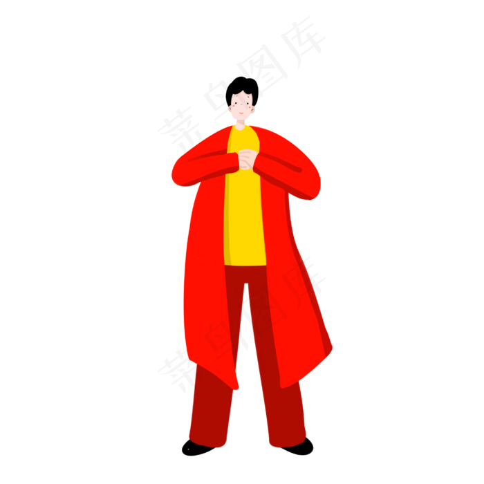 新年拜年喜庆男孩(3000X3000(DPI:300))psd模版下载