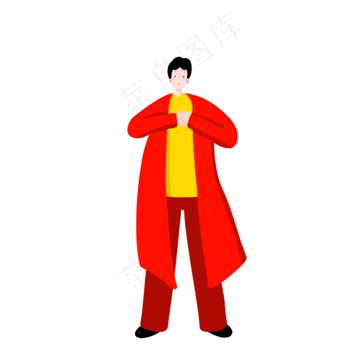 新年拜年喜庆男孩(3000X3000(DPI:300))psd模版下载