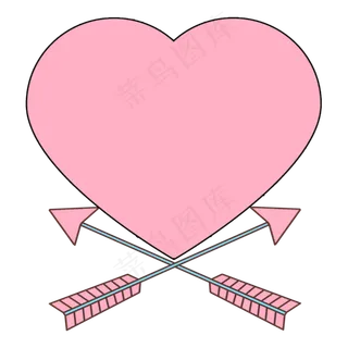 七夕情人节双箭装饰粉色爱心