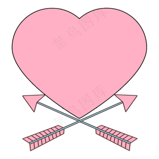 七夕情人节双箭装饰粉色爱心