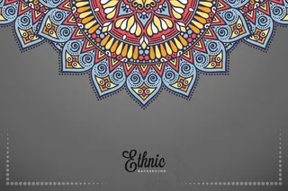 豪华装饰曼荼罗设计背景为金色载体