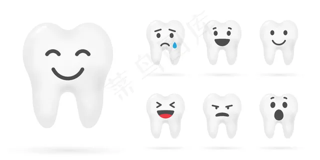 牙齿带着微笑。牙科护理 牙齿带着微笑。牙科护理
