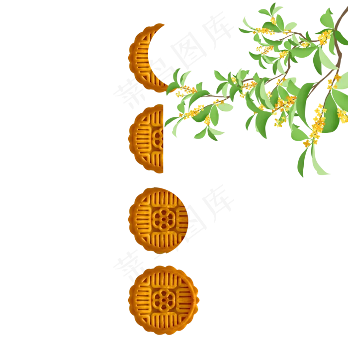 中秋桂花月饼(2000X2000(DPI:72))psd模版下载
