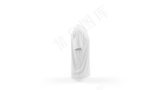 白色t恤模型样机模板，侧视图