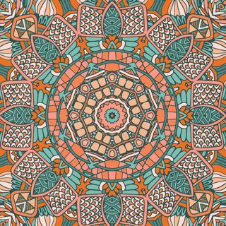 部落古董抽象几何民族无缝图案装饰。非洲野生曼陀罗