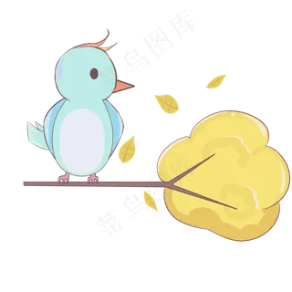 秋天主题小鸟卡通插图