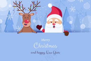 圣诞节和新年背景。圣诞老人，胡子，帽子。插图