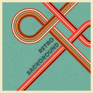 复古格伦纹理背景与复古彩色条纹。