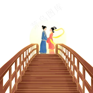 直视构图鹊桥素材