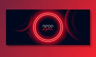 红色霓虹灯边框横幅banner设计