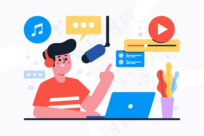 播客社交媒体概念