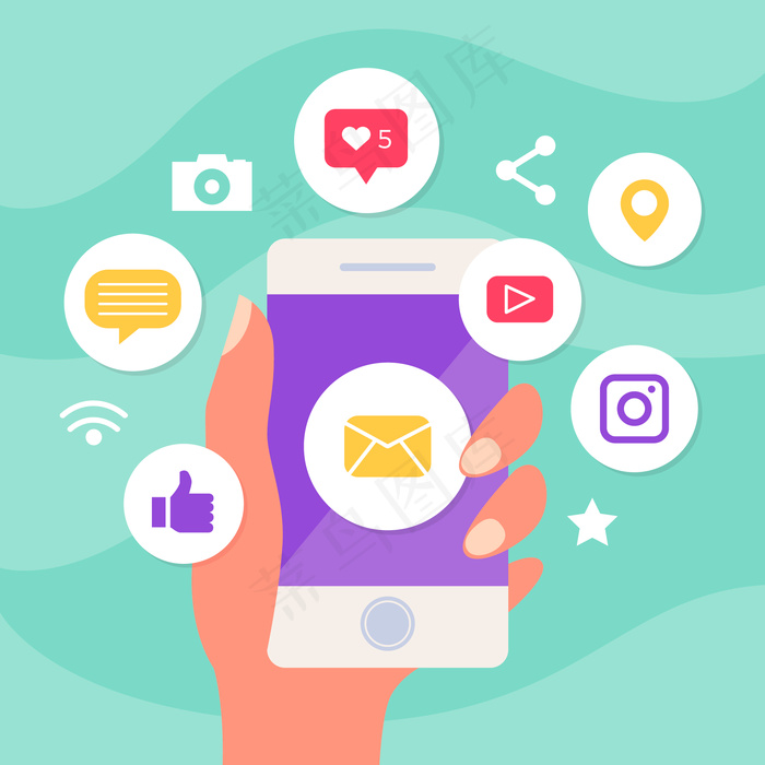 使用应用程序图标营销手机