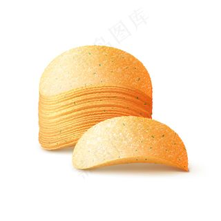 白土豆脆片向量堆