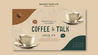 咖啡和谈话横幅banner模板样式