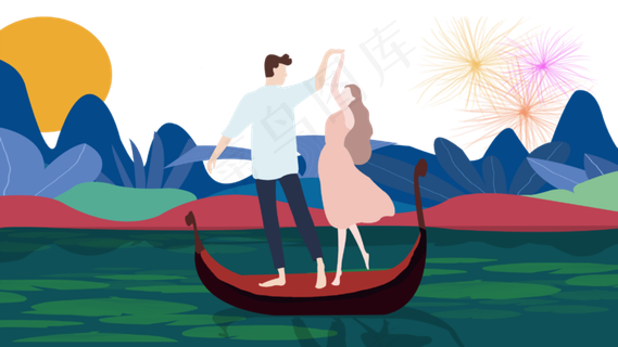 七夕情人节情侣约会