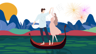 七夕情人节情侣约会