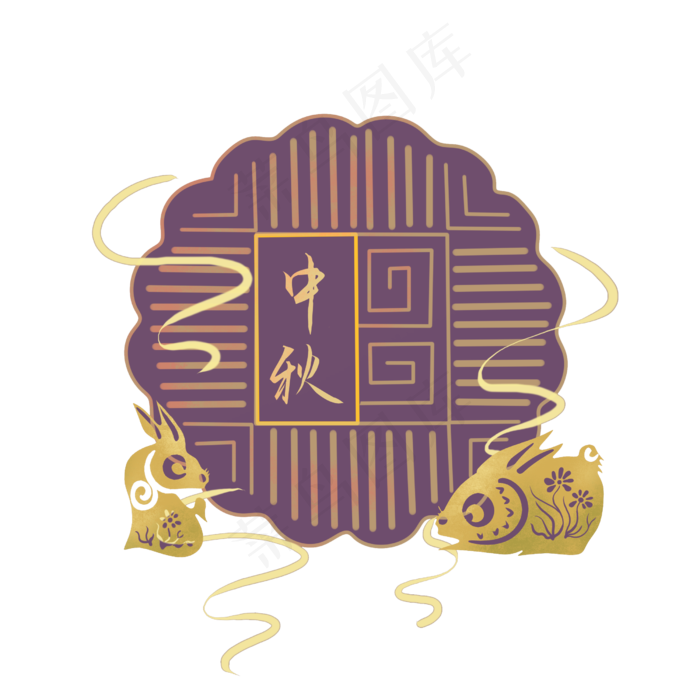 中秋玉兔月饼八月十五(2500X2500(DPI:300))psd模版下载