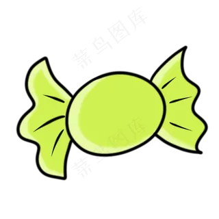 手绘卡通绿色情人节节日糖果