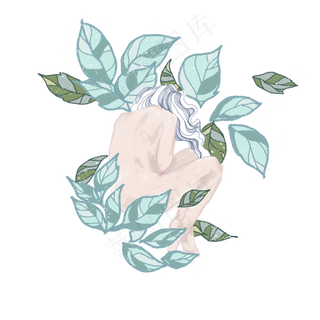 二十四节气霜降落叶少女农历时节